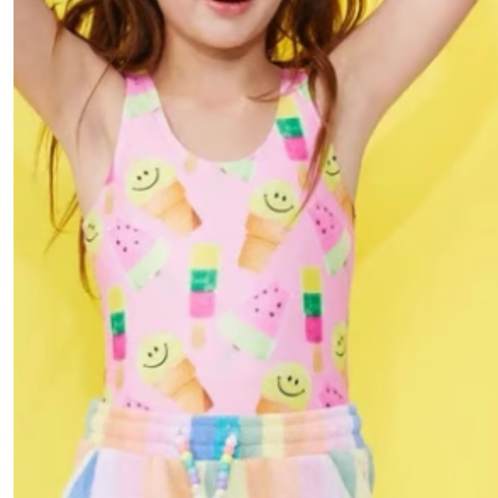 Lola + The Boys Rainbow Smiley Swimsuit